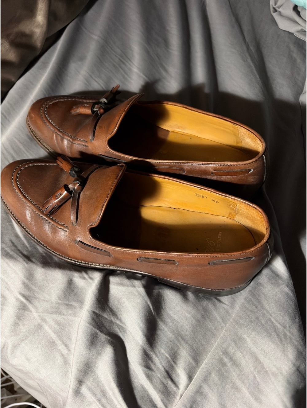 Brooks Brothers Brown Leather Tassel Loafers Size 10D